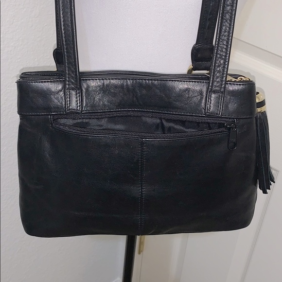 Tiganello Black leather crossbody shoulder bag - Picture 3 of 10